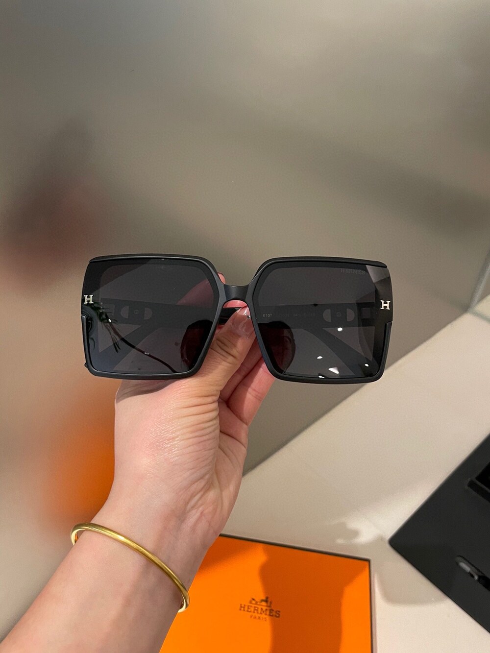 Hermès Oversized Matte Black Square